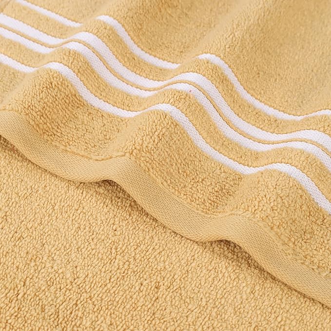 Superior Cotton Hand Towel Set, Small Towels, Plush Soft Absorbent Bathroom Basics, Home Essentials, Spa, Salon, Hotel, Kitchen, Luxury Quick Drying, Zero-Twist, Solid, Sadie Collection, Gold