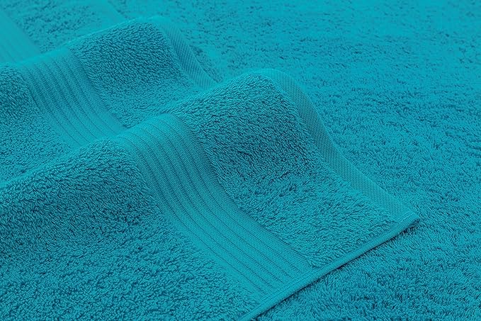 American Veteran Towel, Hand Towels for Bathroom Set of 4, 100% Cotton Turkish Hand Towel Sets, Soft Hand Face Towels, Aqua Blue Hand Towels