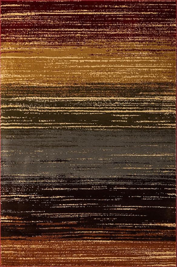 Unique Loom Barista Collection Area Rug - Mundo Nova (5' 3" x 8' Rectangle, Beige/ Blue)