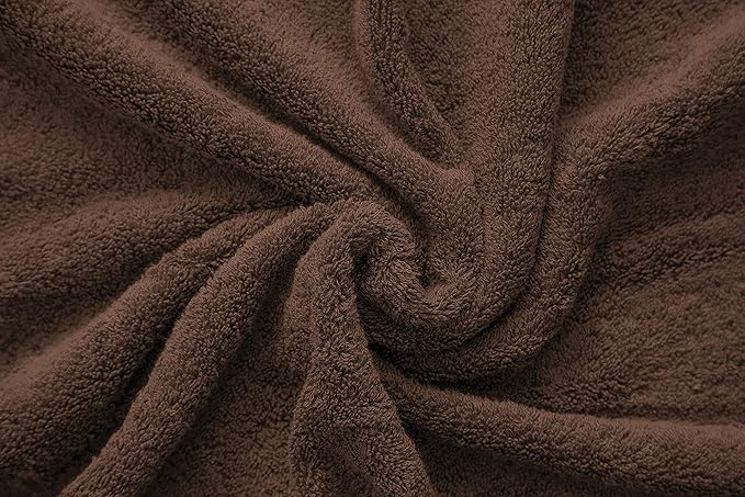 American Veteran Towel, 100% Cotton Turkish 6 Piece Towel Set, Luxury Towels Set of 6 for Bathroom Essentials, 2 Bath Towels 2 Hand Towels 2 Washcloths, Brown