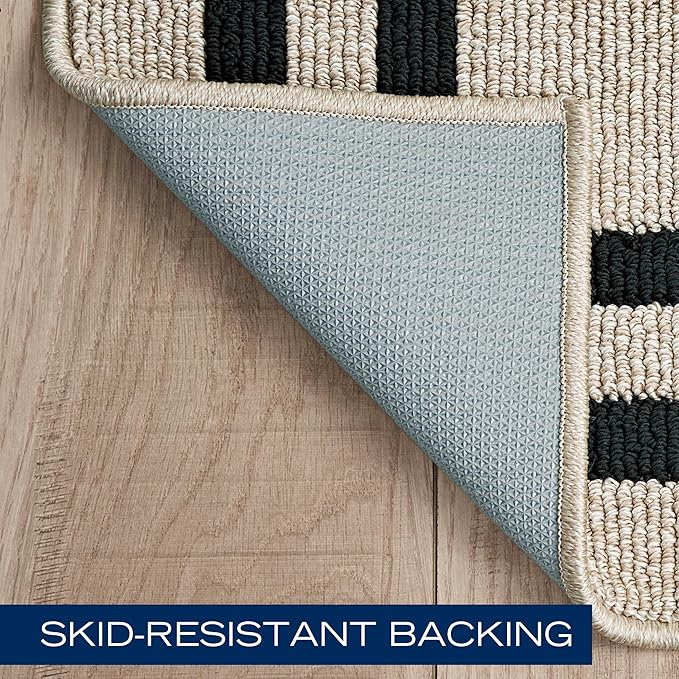 Nautica – Runner Rug | Indoor Runners for Hallways and Entry Rugs| Non-Slip and Non-Skid Entry and Kitchen Door Mat| Machine Washable Entryway Carpet Rugs | 2'2" x 3'9" | Double Border Natural Twist