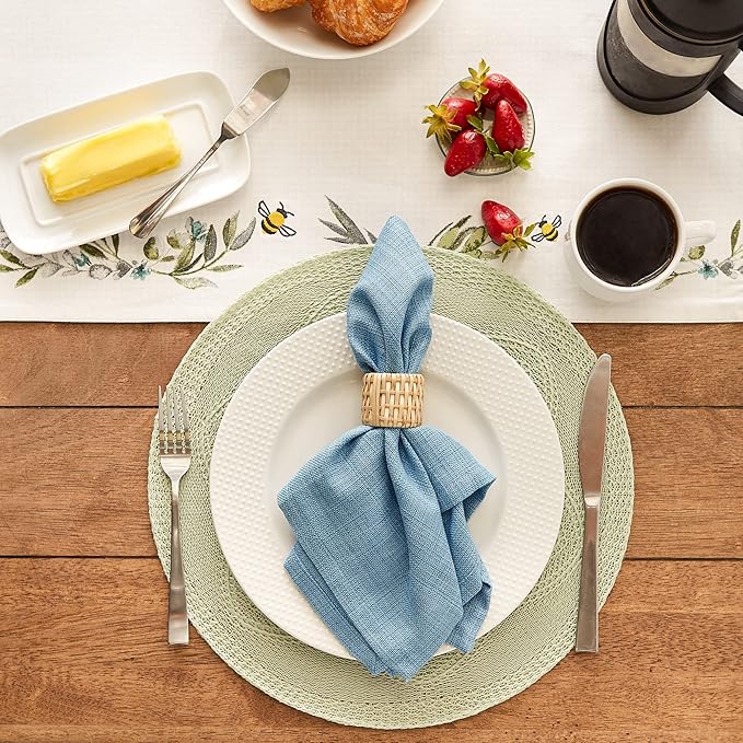 DII Variegated Tabletop Collection, Napkin Set, 20x20, Light Blue, 6 Piece