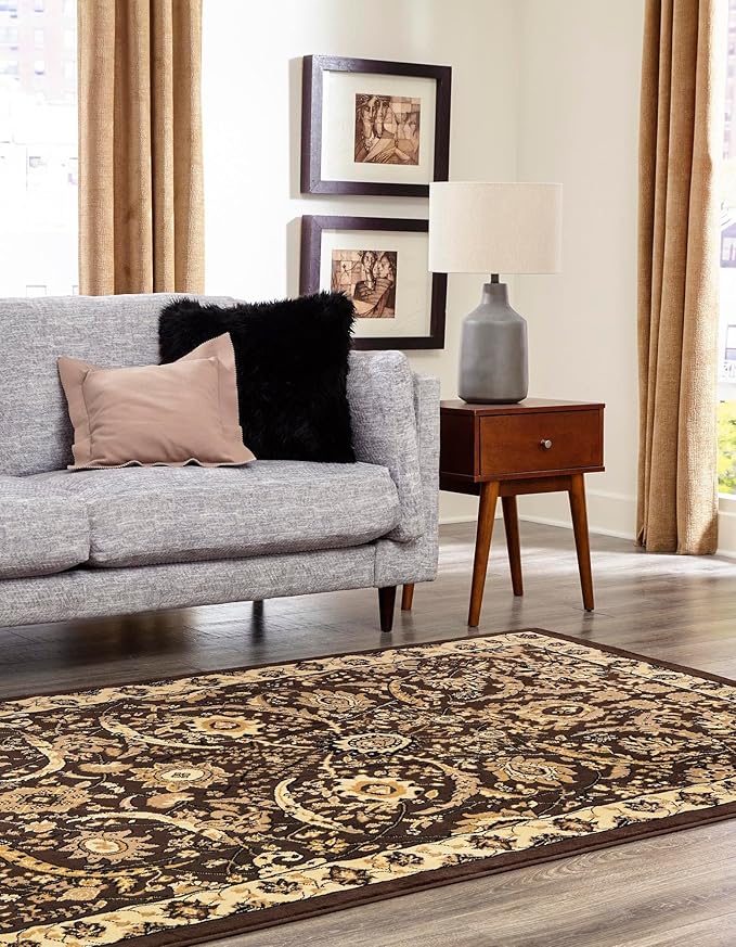 Unique Loom Espahan Collection Area Rug - Cape Cod (4' 1" x 6' 1" Rectangle, Brown/ Beige)