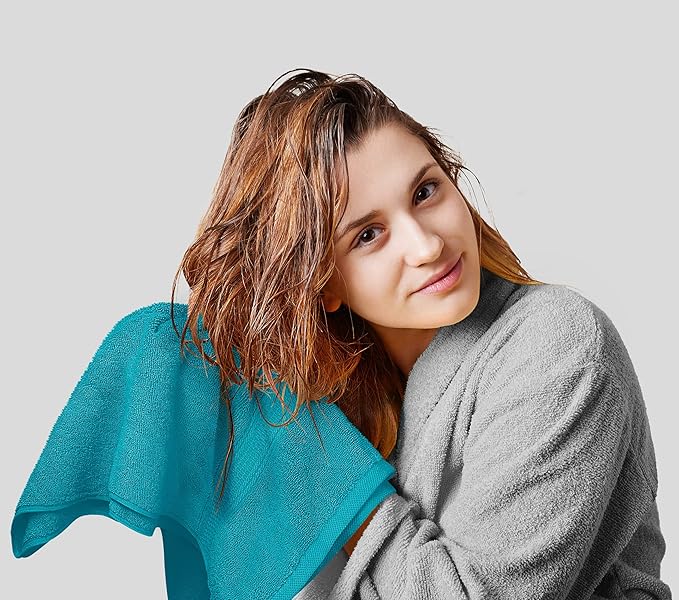 Utopia Towels 8 Piece Luxury Towel Set – Majestic Plush, Super Absorbent & Quicker-to-Dry, Thick 100% Ring Spun Cotton Towels for Bathroom, Spa & Hotel – 2 Bath, 2 Hand, 4 Washcloths,Teal