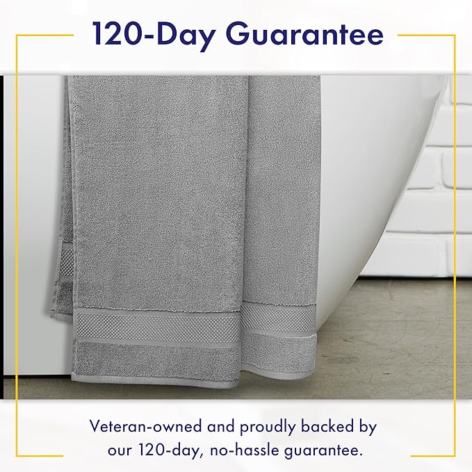 100% Organic Zero-Twist Cotton Towels - GOTS Certified Luxury Bath Towels - Ultra Soft & Plush 700GSM Long-Staple Cotton - 6 Piece Towel Set (Pewter Grey)