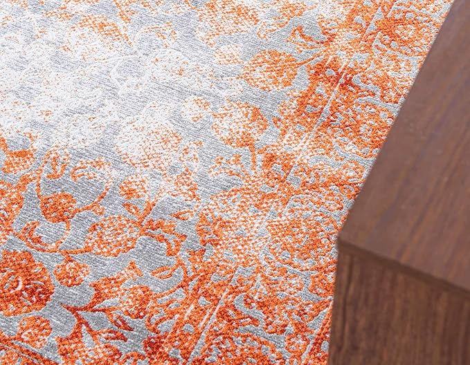 Unique Loom Traditional Classic Intricate Design Distressed Vintage Detail, Area Rug, 8' 0" x 11' 4", Terracotta/Gray