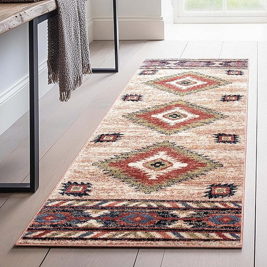 Well Woven Tulsa Lea Cream Traditional Southwestern Tribal 2X7 (2'3" x 7'3") Runner Rug