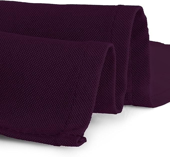 Gee Di Moda Rectangle Tablecloth - 90 x 132 Inch Eggplant Table Cloth for 6 Foot Tables with Floor-Length Drop - Heavy Duty Washable Fabric for Holiday Party, Dinner, Weddings & Baby Shower