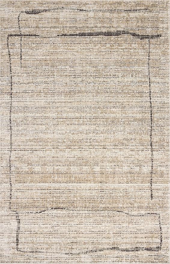 Loloi Jeremiah Brent Bleecker Collection BLE-05 Natural/Charcoal 4'-0" x 6'-0" Accent Rug