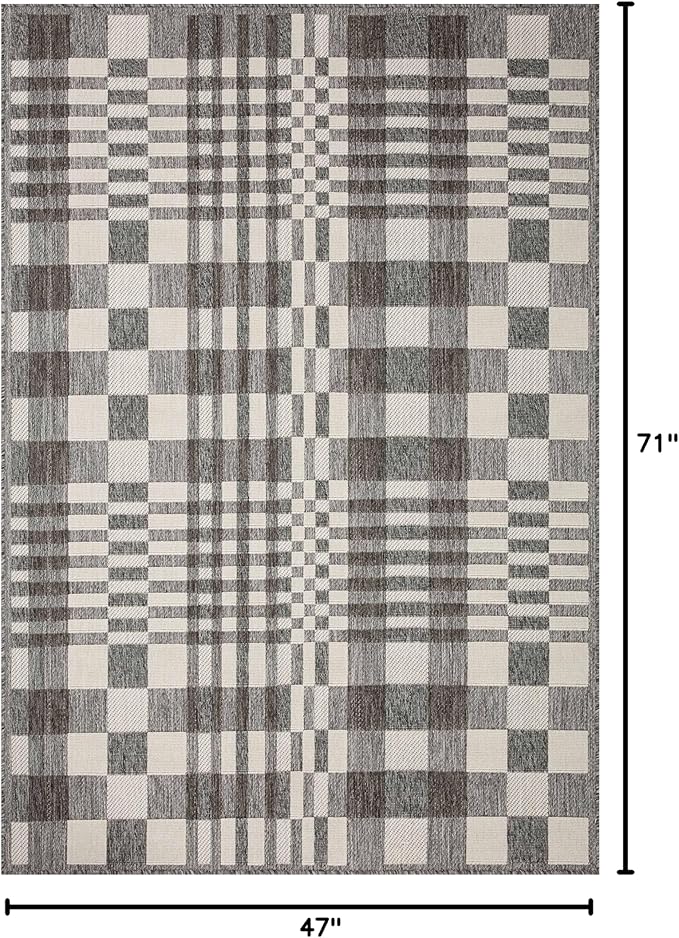 Loloi Rainier Collection RAI-04 Ivory/Pebble 3'-11" x 5'-11" Accent Rug