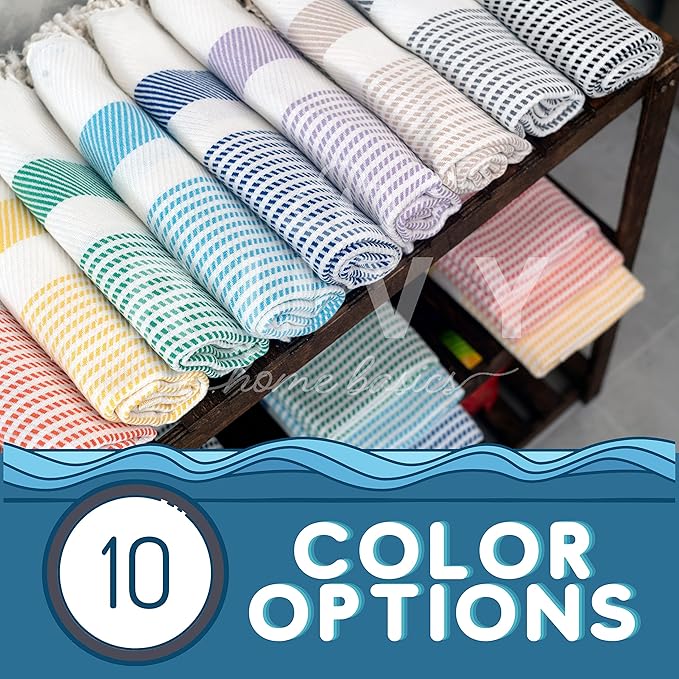 Ruvy Home Basics Turkish Hand Towels for Bathroom Set of 2 | 18"x40", Cotton | Decorative Towel for Bathroom, Kitchen, Dishcloth, Tea, Yoga, Face, Gym - Turquoise