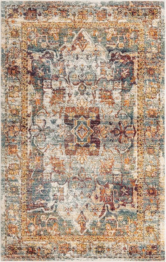 Unique Loom Isabella Collection Area Rug - Adjani (5' 1" x 8' Rectangle, Ivory/ Beige)