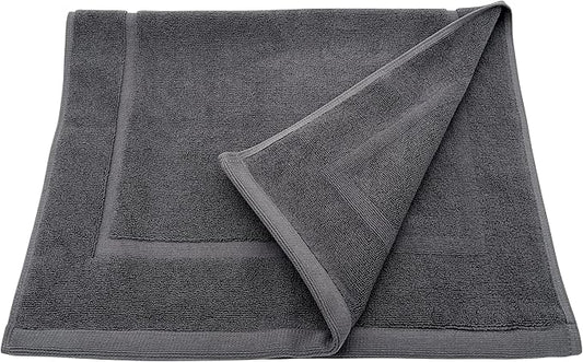 Lincoln & Palm 1-Piece Turkish Cotton Bath Mat - Soft, Plush, and Absorbent - 1000 GSM Thick Luxury Spa and Hotel Style - No Rubber Backing - Silver-Infused SILVERbac (1 Piece Bath Mat, Charcoal)