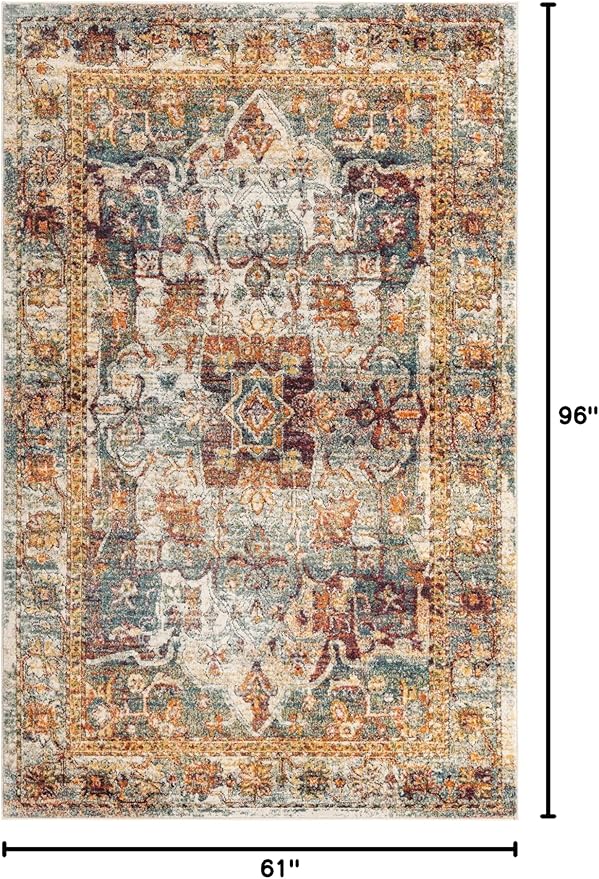 Unique Loom Isabella Collection Area Rug - Adjani (5' 1" x 8' Rectangle, Ivory/ Beige)