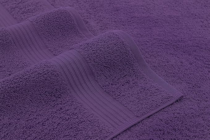 American Veteran Towel, 100% Cotton Turkish Bath Towels for Bathroom 4 Pack, 27x54 Extra Large Premium Soft Drying Bathroom Towels, Purple