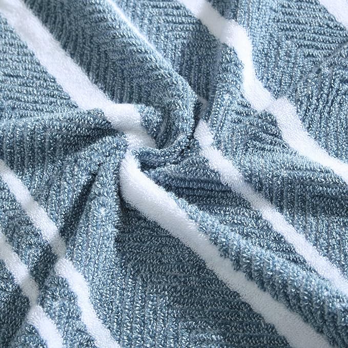 Nautica - Bath Towels, 100% Soft & Absorbent Plush Cotton Towels with Yarn Dye Loops, Medium Weight Bathroom Towels (Cruise Along Blue, 6 Piece)