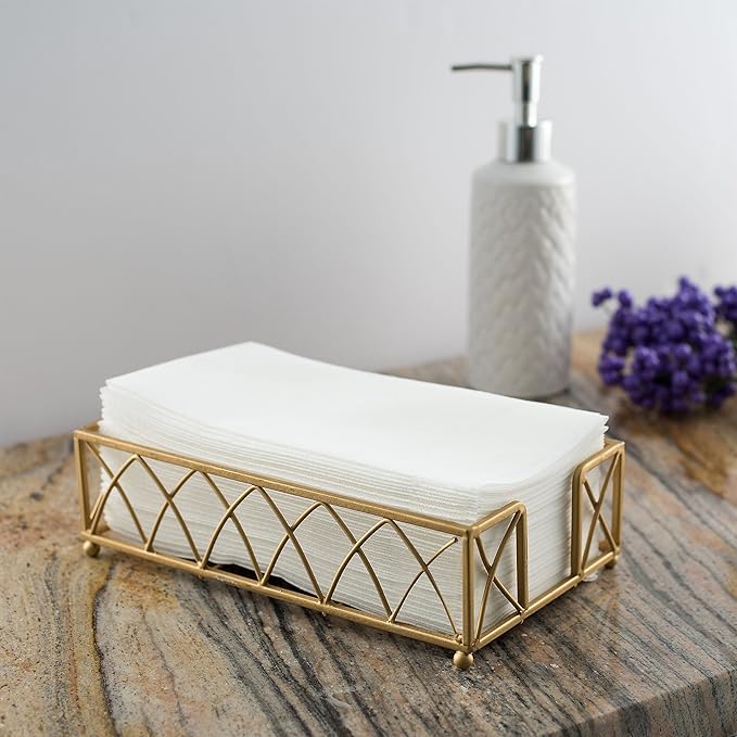 300-Pack BloominGoods Disposable Bathroom Napkins | Single-Use Classic Lite Linen-Feel Guest Towels, Made in USA | Cloth-Like Hand Towels, White, 12" x 17"