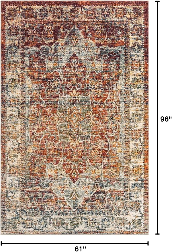 Unique Loom Isabella Collection Area Rug - Adjani (5' 1" x 8' Rectangle, Multi/ Beige)