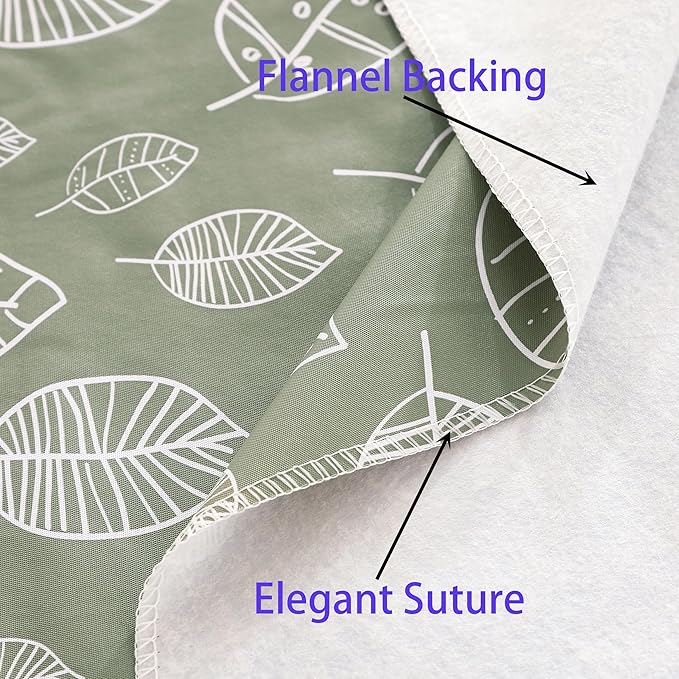 Walrus Heavy Duty Vinyl Tablecloth with Flannel Backing Waterproof Oil-Proof Plastic Table Cloth Stain-Resistant Wipeable Rectangle or Square Table Cover for Indoor and Outdoor (Leaf, 60X102 Inch)