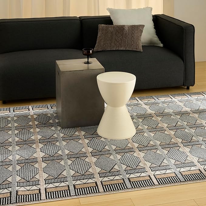 Nourison Home Nordic Ivory Multicolor 4' x 6' Area Rug - Easy Clean, Non Shedding, Bed Room, Living Room, Dining Room, Kitchen (4' x 6')