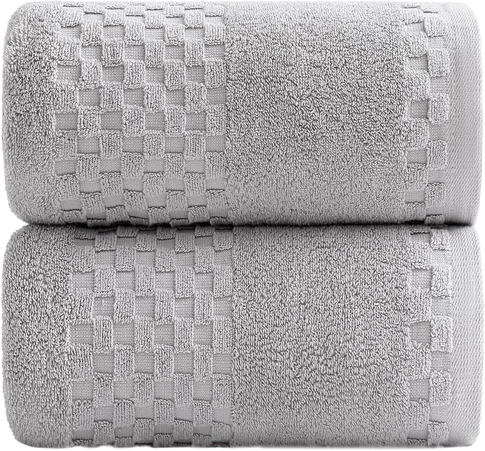 XIQ Bath Sheets 600GSM Combed Cotton Super Soft Luxury Bath Towels Extra Large Shower Towels for Bathroom (Grey,2PCS)