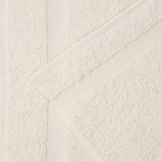 Superior 4-Piece Cotton Bath Towel Set, Towels for Adults, Kids, Fast Drying Body Towels, Shower, Bath, Pool, Guest/Master Bathroom Essentials, Dorm, Home, Apartment, Franklin Collection, Ivory