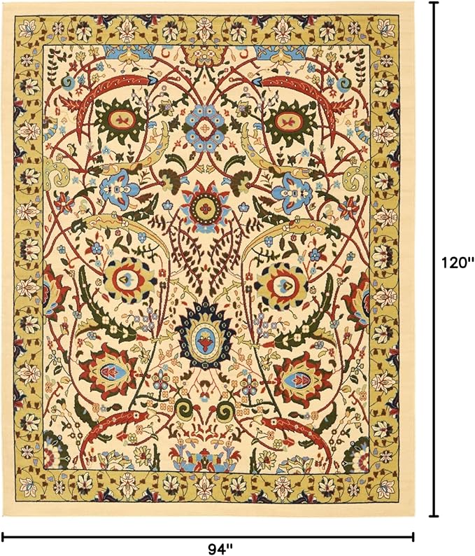 Unique Loom Espahan Collection Area Rug - Cape Cod (7' 10" x 10' Rectangle, Cream/ Black)