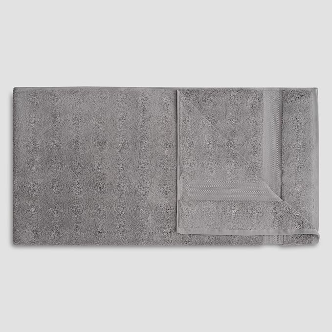 Fabdreams 100% Organic Cotton Bath Sheet Set of 2 700 GSM Oversized Towels Ultra Soft Plush Absorbent Durable Skin-Friendly Spa Hotel Premium Comfort Large 36 x 70 in Dark Gray