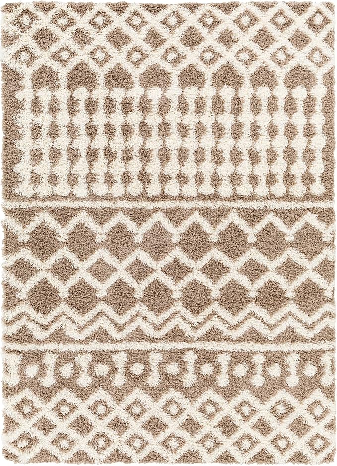 Livabliss Hapsburg Moroccan Shag Area Rug,6'7" x 9'6",Dark Brown