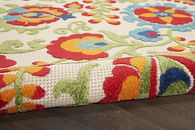 Nourison Home Aloha Multicolor 2' x 6' Area Rug - Easy Clean, Non Shedding, Bed Room, Living Room, Dining Room, Kitchen (6' Runner)