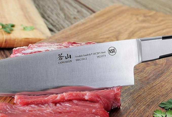 Cangshan TX Series 1021295 Swedish 14C28N Steel Forged 3-Piece TAI Knife Block Set, Walnut