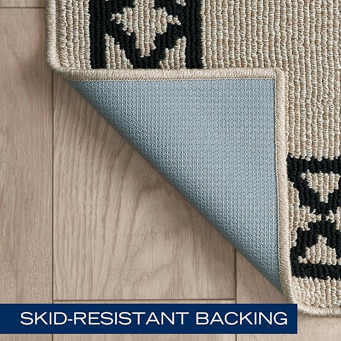 Nautica – Runner Rug 2 Piece Set | Indoor Runners for Hallways and Entry Rugs| Non-Skid Entry and Kitchen Door Mat| Machine Washable Carpet Rugs | 2'2" x 3'9" and 2'2" x 5' | Trellis Natural Twist