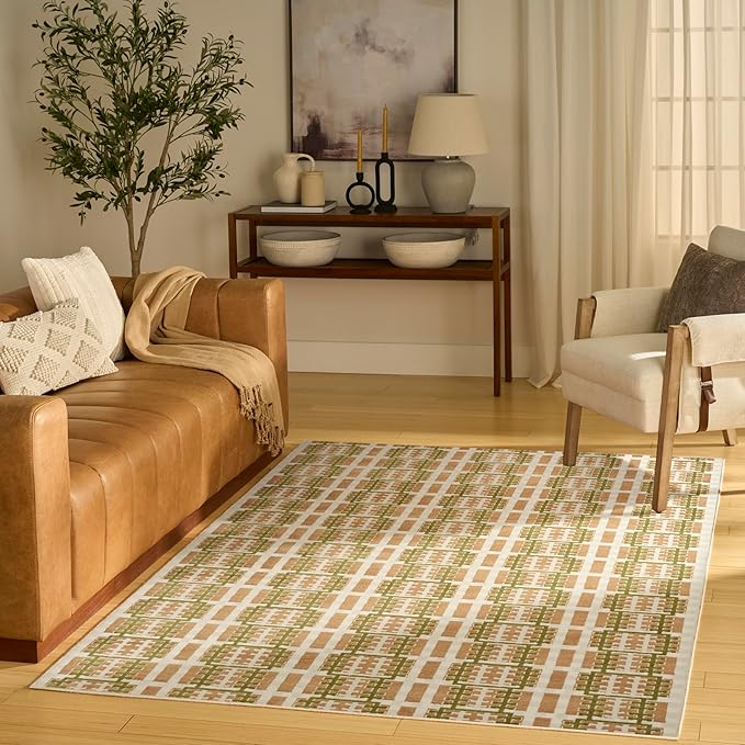Nourison Home Nordic Multicolor 4' x 6' Area Rug - Easy Clean, Non Shedding, Bed Room, Living Room, Dining Room, Kitchen (4' x 6')