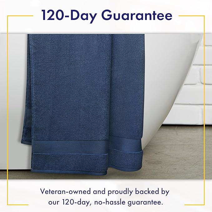 Ultra Soft & Plush Viscose from Bamboo Bath Towels - 700 GSM Luxury Bath Towels - 6 Piece Set - Super Absorbent & Quick Drying (Navy Blue)