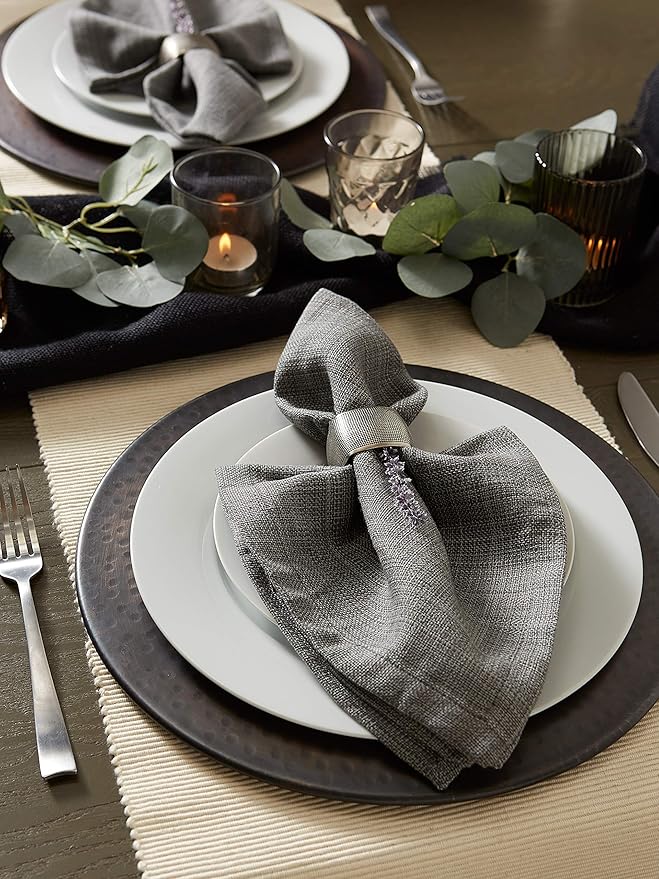 DII Variegated Tabletop Collection, Napkin Set, 20x20, Gray, 6 Piece