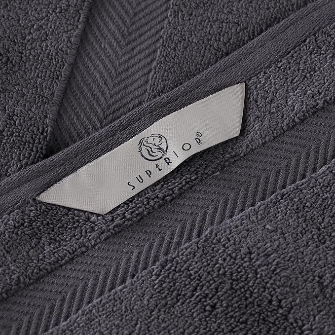 Superior Cotton Hand Towel Set, Medium Sized Towels, Plush Soft Absorbent Bathroom Basics, Home Essentials, Spa, Salon, Hotel, Kitchen, Luxury Quick Dry, Zero Twist Collection, Set of 6, Grey