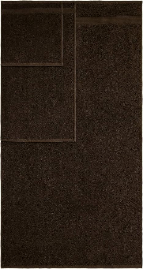 American Veteran Towel, 6 Piece Towel Set for Bathroom, 100% Cotton Turkish Bathroom Towels, 2 Bath Towels 2 Hand Towels 2 Washcloths, Brown