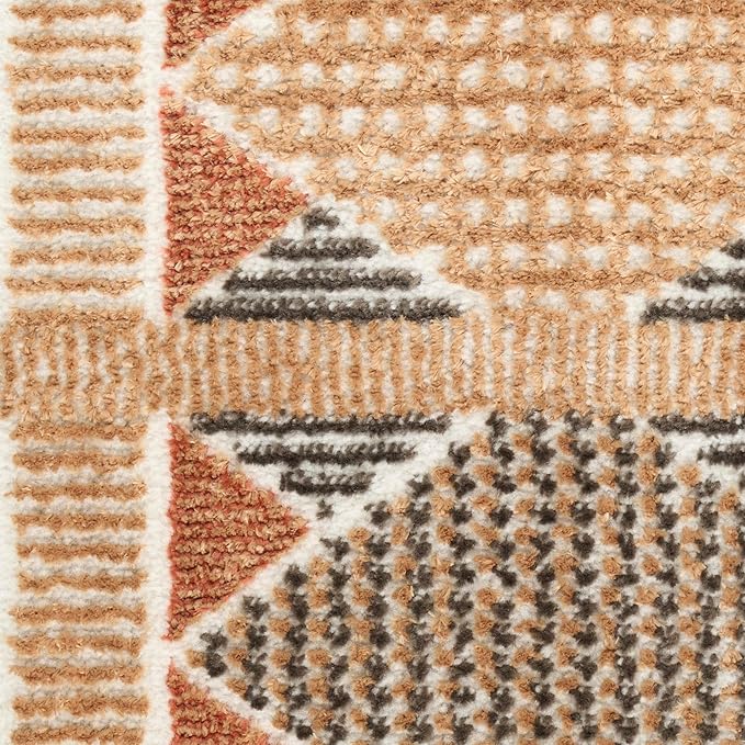 Nourison Home Nordic Rust Multicolor 4' x 6' Area Rug - Easy Clean, Non Shedding, Bed Room, Living Room, Dining Room, Kitchen (4' x 6')