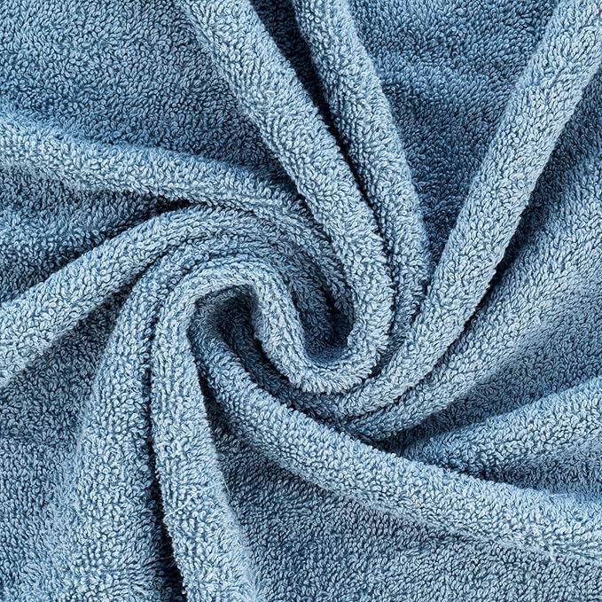 CASA COPENHAGEN He & She 6 Pieces Towel Set- Dusty Blue + Pink, 550 GSM 2 Bath Towel 2 Hand Towel 2 Washcloth, Designed in Denmark Made of Soft Egyptian Cotton for Bathroom, Kitchen & Shower