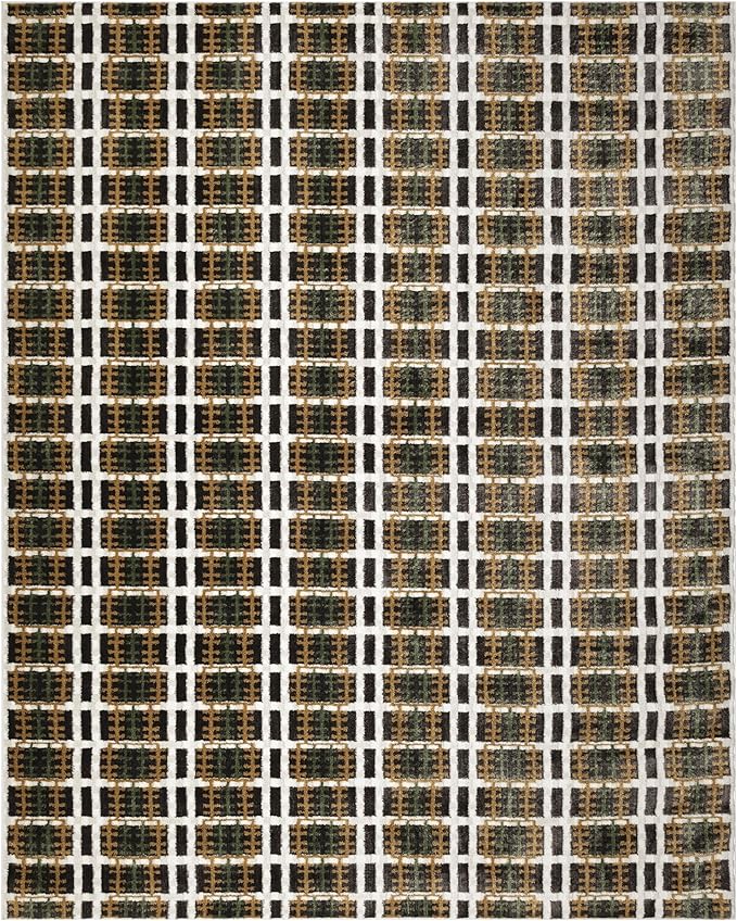 Nourison Home Nordic Charcoal Multicolor 8' x 10' Area Rug - Easy Clean, Non Shedding, Bed Room, Living Room, Dining Room, Kitchen (8' x 10')