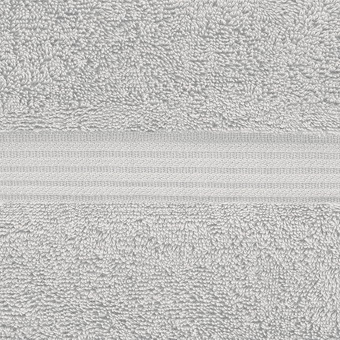 American Veteran Towel, 100% Cotton Turkish Washcloths for Bathroom Essentials 4 Pack, Soft Absorbent Wash Cloths Quick Drying Small Towels Washrags, Silver Grey