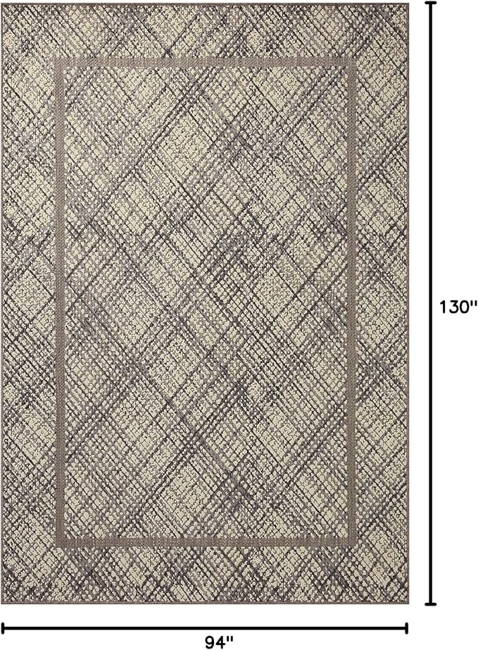 Loloi Rainier Collection RAI-10 Ivory/Charcoal 7'-10" x 10'-10" Area Rug