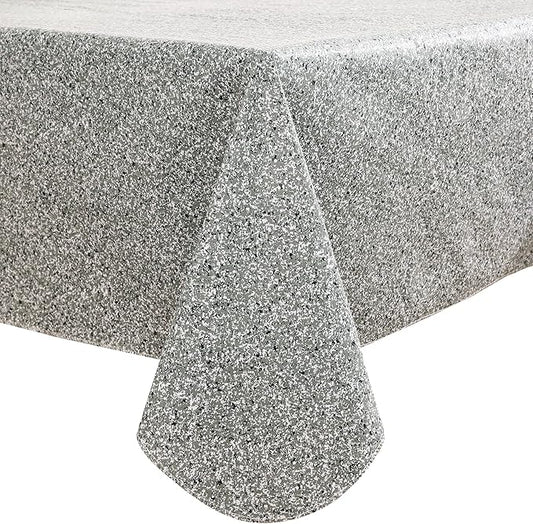 Walrus Heavy Duty Vinyl Tablecloth with Flannel Backing Waterproof Oil-Proof Plastic Table Cloth Stain-Resistant Wipeable Rectangle or Square Table Cover for Indoor and Outdoor (Grey, 60X84 Inch)