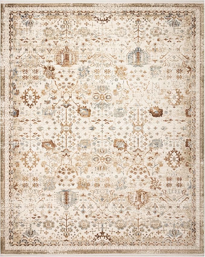 Nourison Home Pardis Ivory Rust 7'10" x 9'10" Area Rug - Easy Clean, Non Shedding, Bed Room, Living Room, Dining Room, Kitchen (8' x 10')