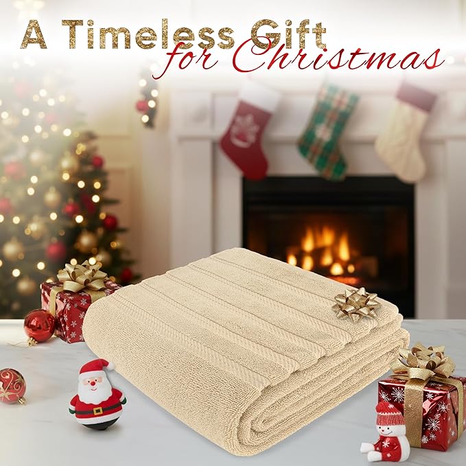 American Soft Linen 35x70 Jumbo Large Bath Towels, 600 GSM 100% Cotton Turkish Bath Sheet, Oversized Luxury Bath Towels for Bathroom Beach and Pool, Beige