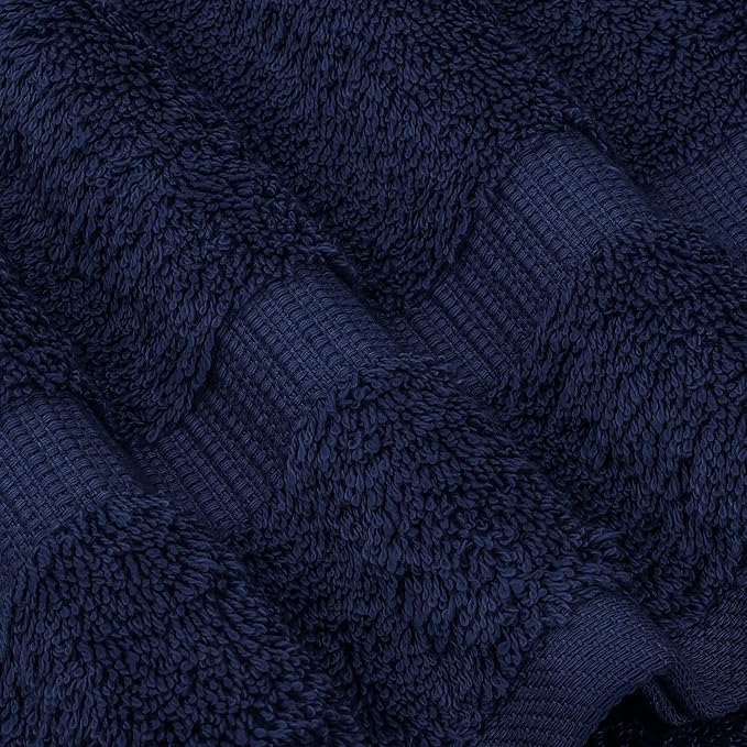 Chakir Turkish Linens | Hotel & Spa Quality 100% Cotton Premium Turkish Towels | Soft & Absorbent (4-Piece Washcloths, Navy)