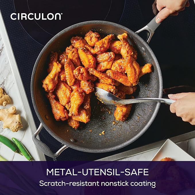 Circulon A1 Series with ScratchDefense Technology Nonstick Induction Stir Fry Pan, 13.25 Inch, Graphite