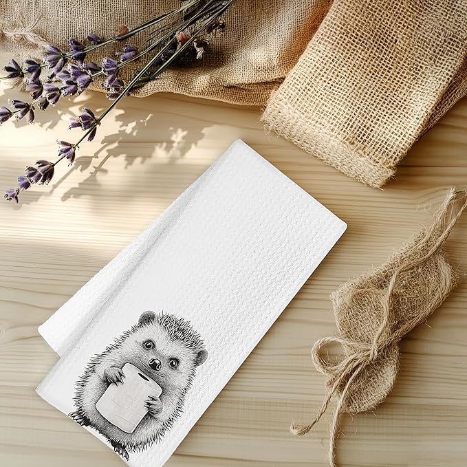 Hedgehog Hand Towels for Bathroom, Hedgehog Bathroom Hand Towels, Funny Hand Towels, Hedgehog Bathroom Decor, Hedgehog Gifts for Women Hedgehog Lovers, 16x24 Inch