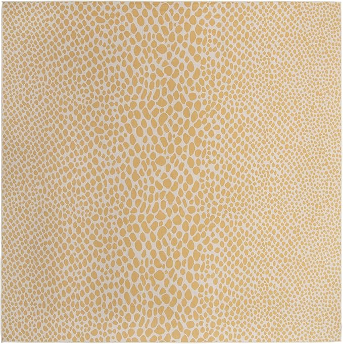 Unique Loom Jill Zarin Outdoor Collection Area Rug - Cape Town (13' Square, Yellow Ivory/ Ivory)