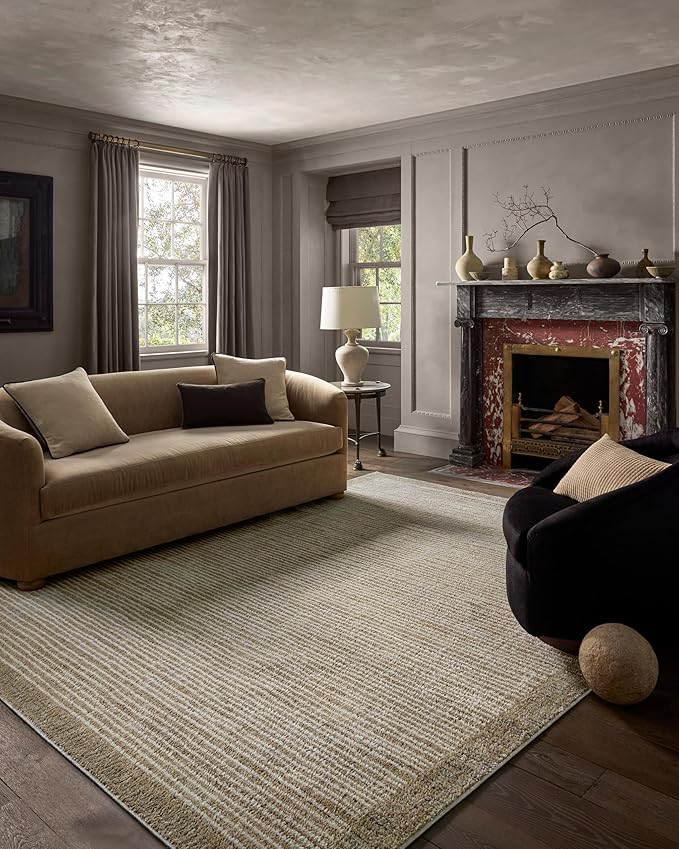 Loloi Jeremiah Brent Bleecker Collection BLE-02 Sand/Charcoal 9'-2" x 13' Area Rug